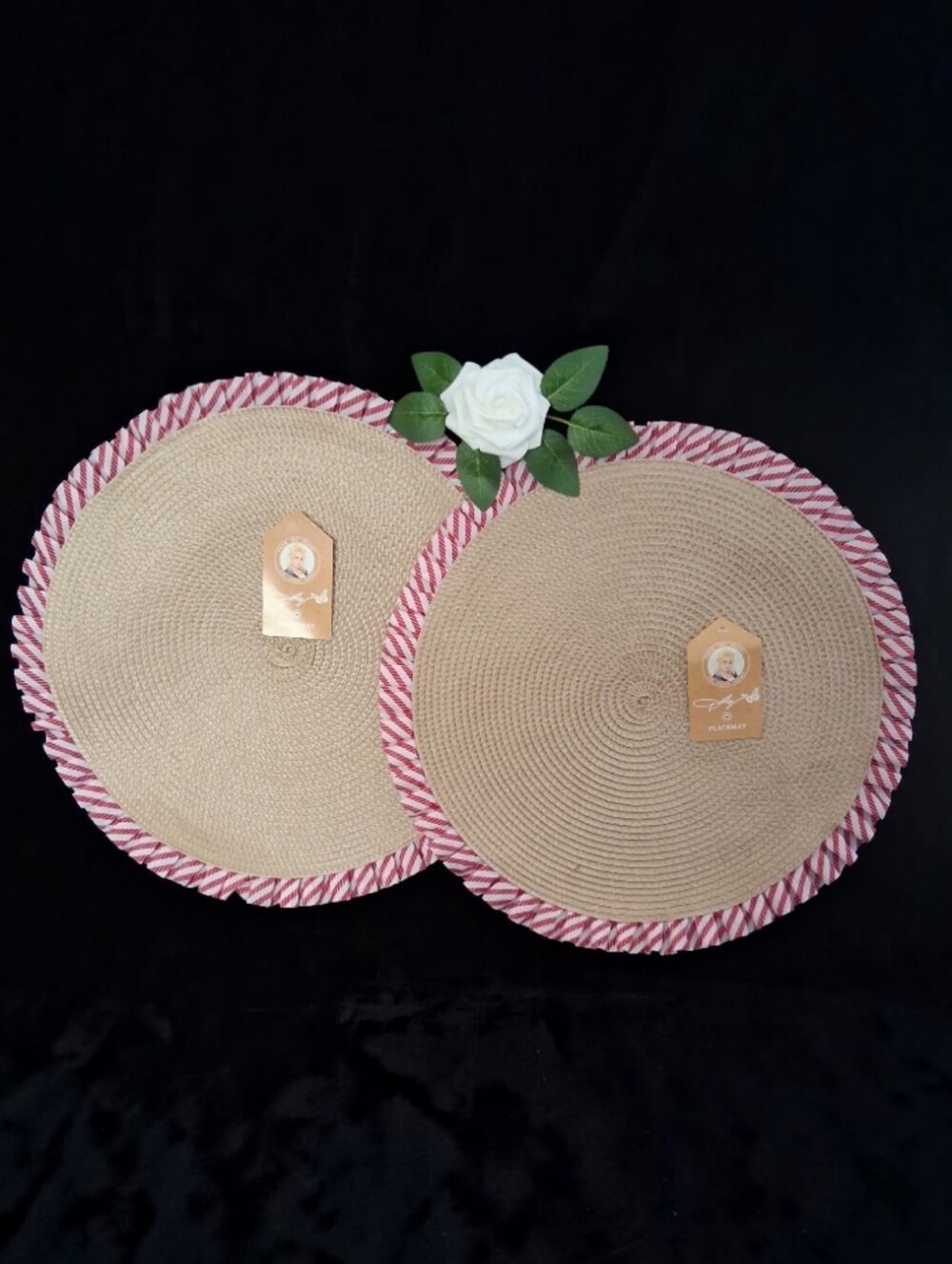Dolly Parton Round Woven Ruffle Placemats Set Of 2